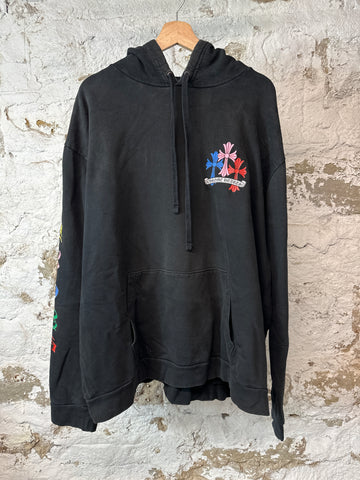 Chrome Hearts Multicolor Cross Pullover Hoodie Sz XL