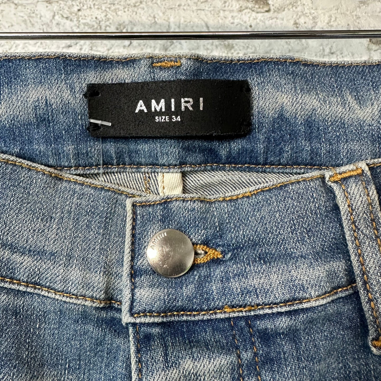 Amiri Orange TGCM Bue Denim Jeans Sz 34