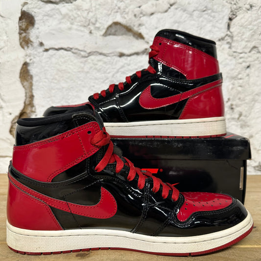 Air Jordan 1 High Patent Bred Sz 9.5