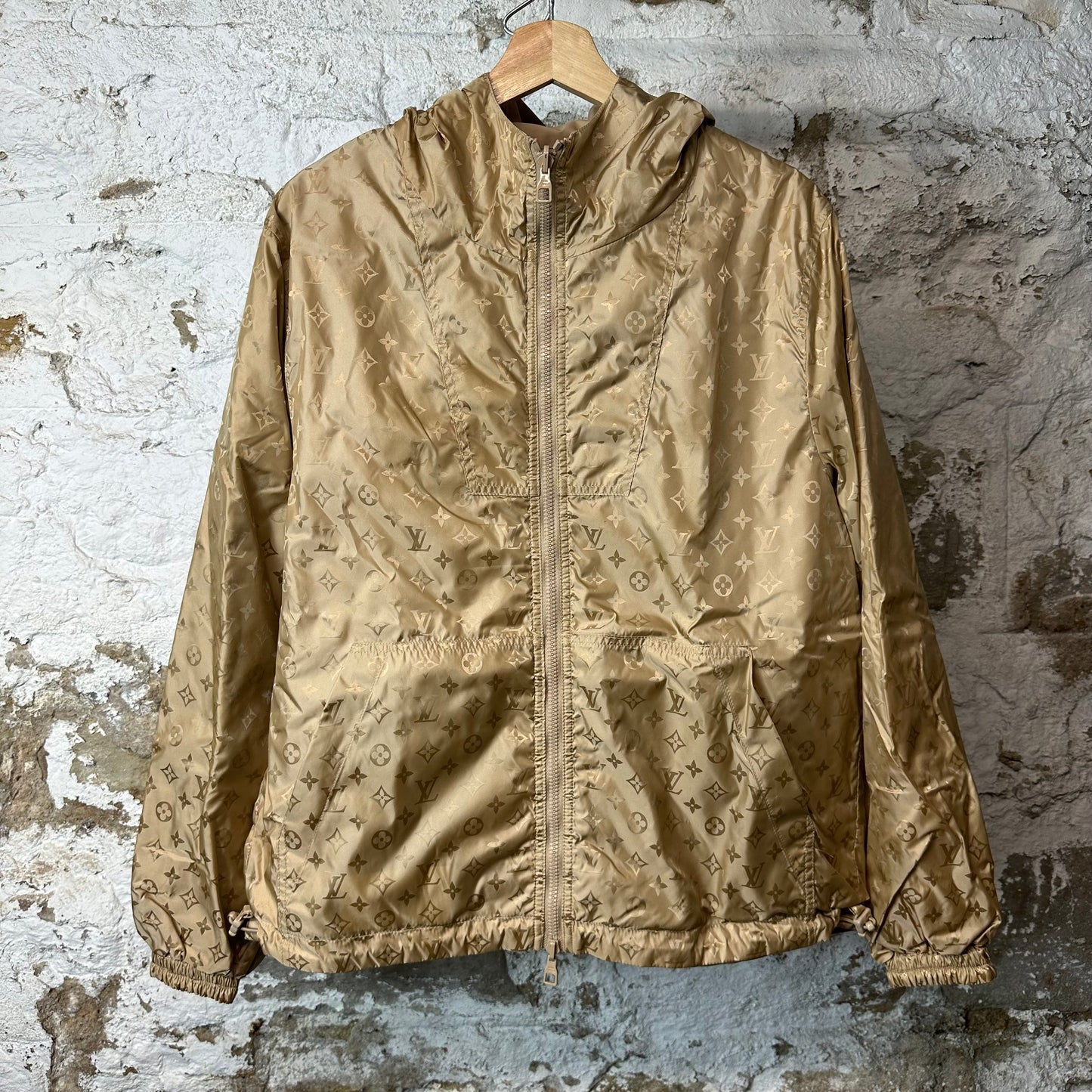 Louis Vuitton Beige Reflective Reversible Monogram Jacket Sz S