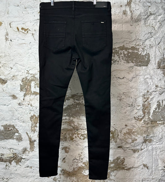 Amiri MX1 Black Paisley Black Denim Jeans Sz 38