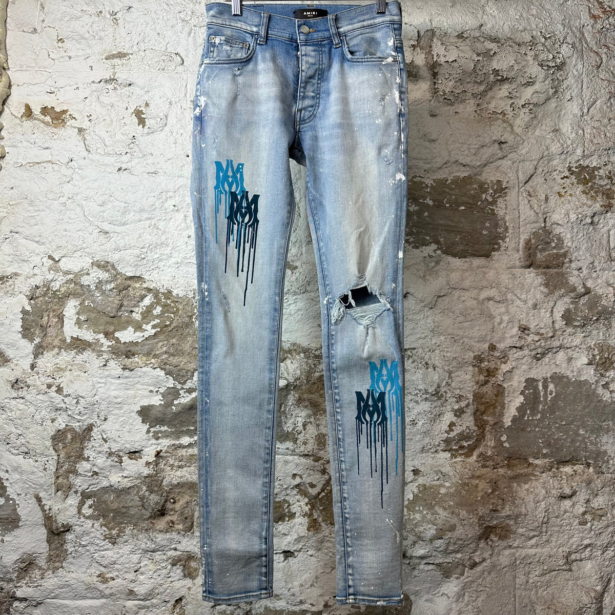 Amiri MA Drip Blue Denim Jeans Sz 28