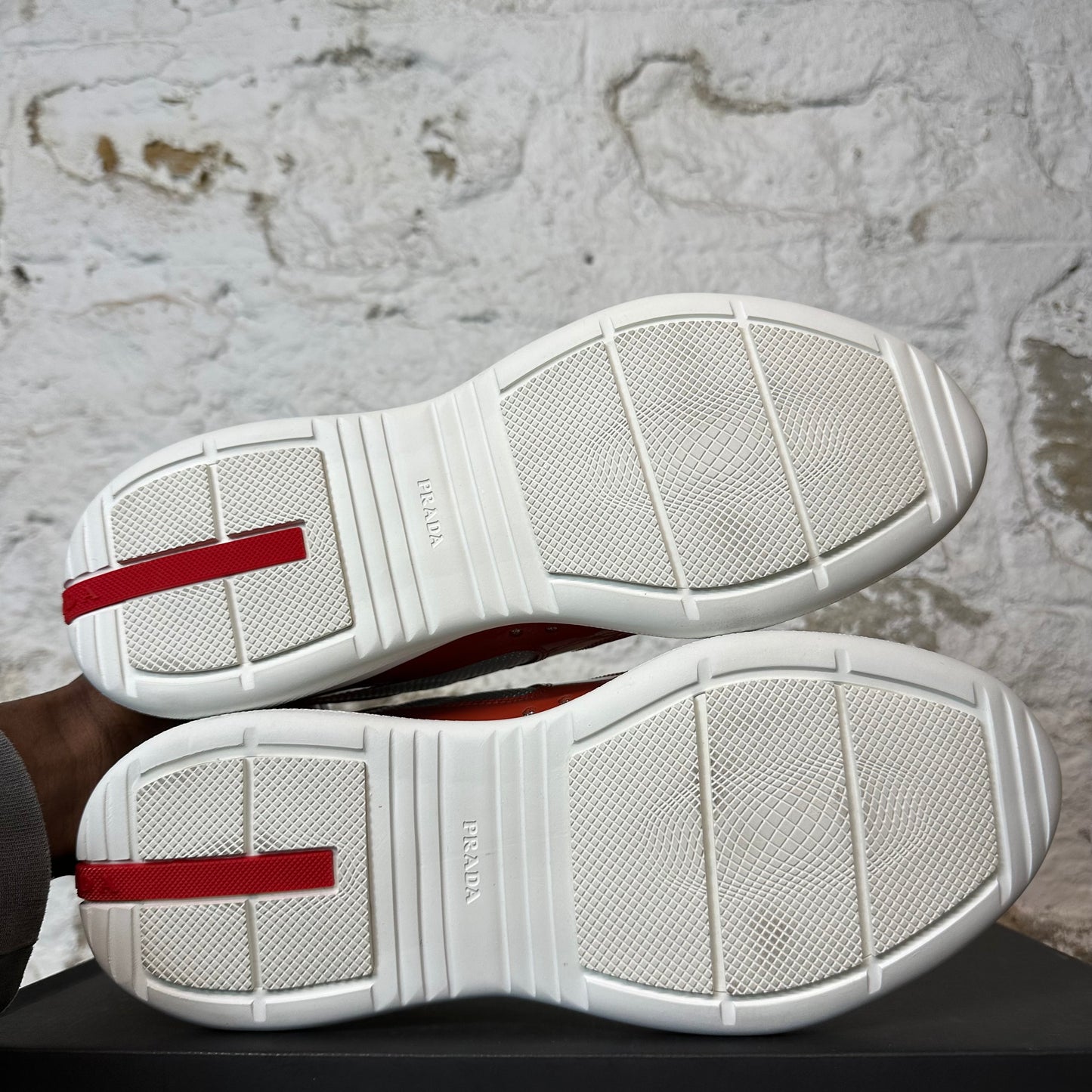 Prada Americas Cup Rame Patent Sneaker Sz 8 DS