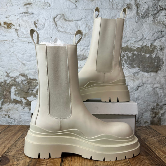 Bottega Veneta Beige Leather Tire Chelsea Boot Sz 10 (43) DS