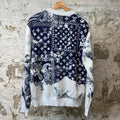 Louis Vuitton Blue Bandana Monogram Sweater White Sz S