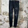 Amiri MX1 Black White Woven Black Denim Jeans Sz 34
