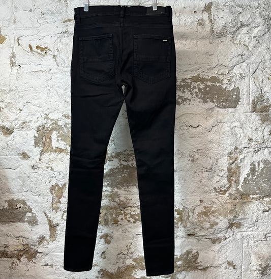 Amiri MX1 Green Suede Black Denim Jeans Sz 31