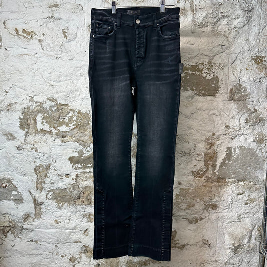 Amiri Plain Faded Black Flare Denim Jeans Sz 29