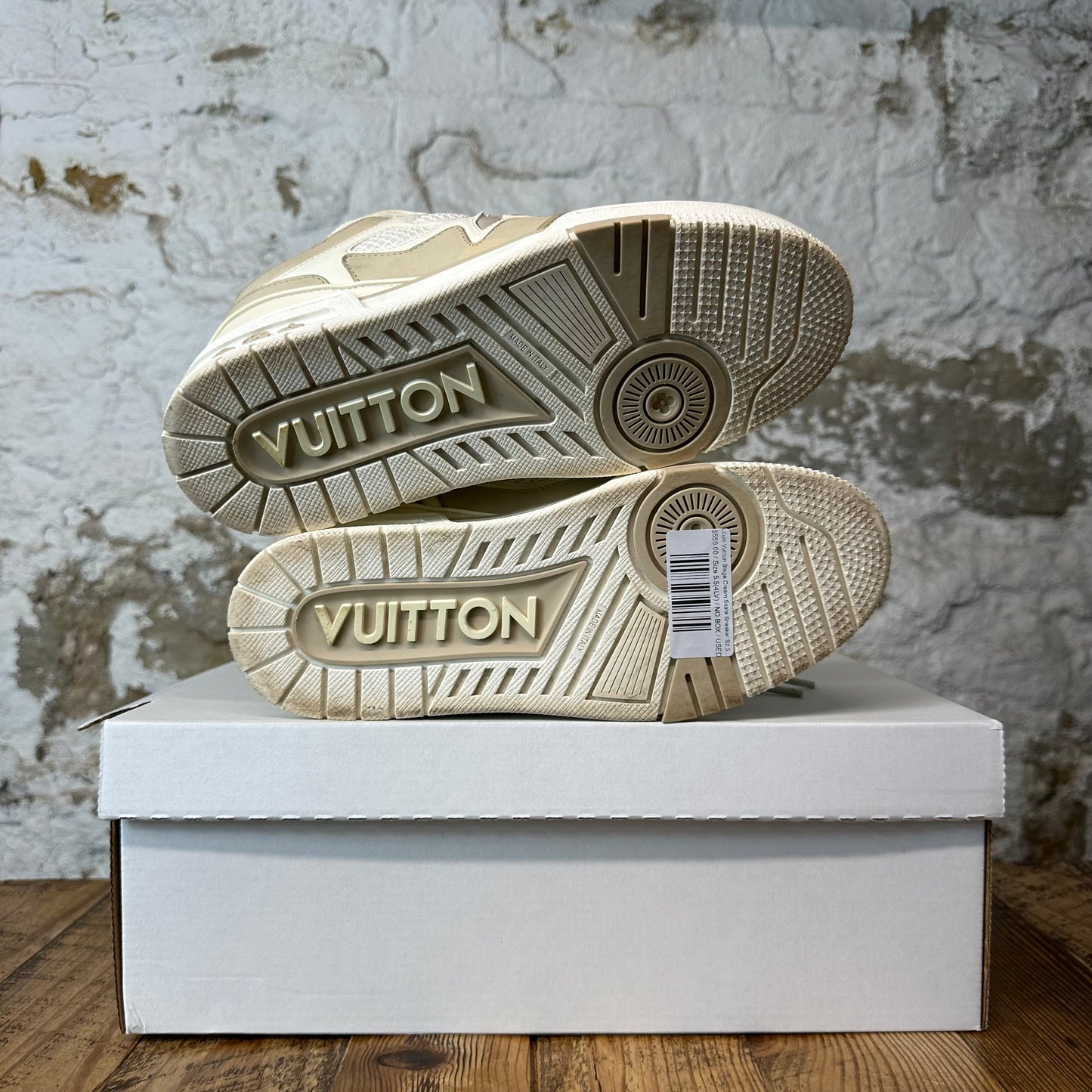Louis Vuitton Biege Cream Skate Sneaker Sz 5.5 (4LV)