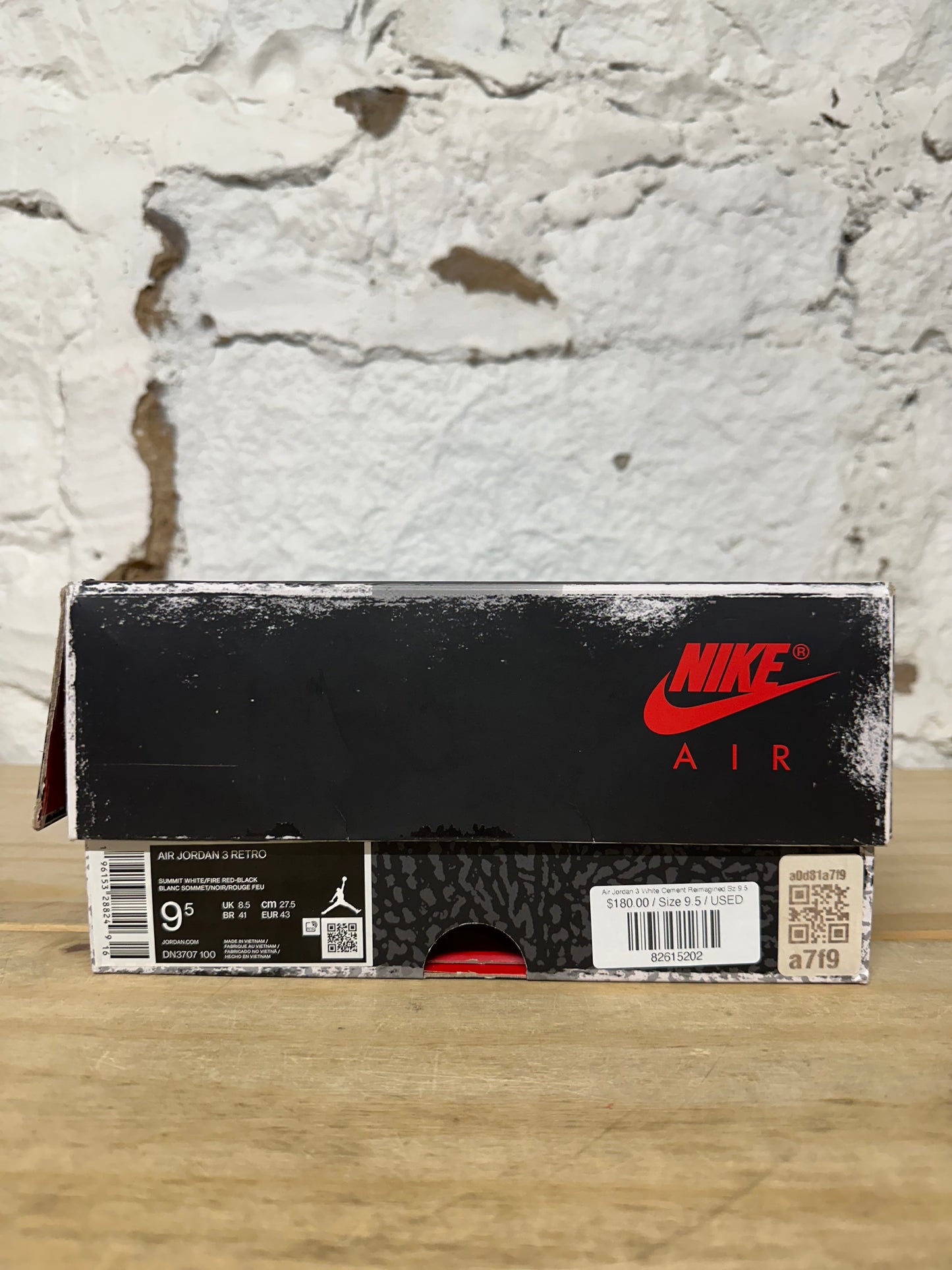 Air Jordan 3 White Cement Reimagined Sz 9.5