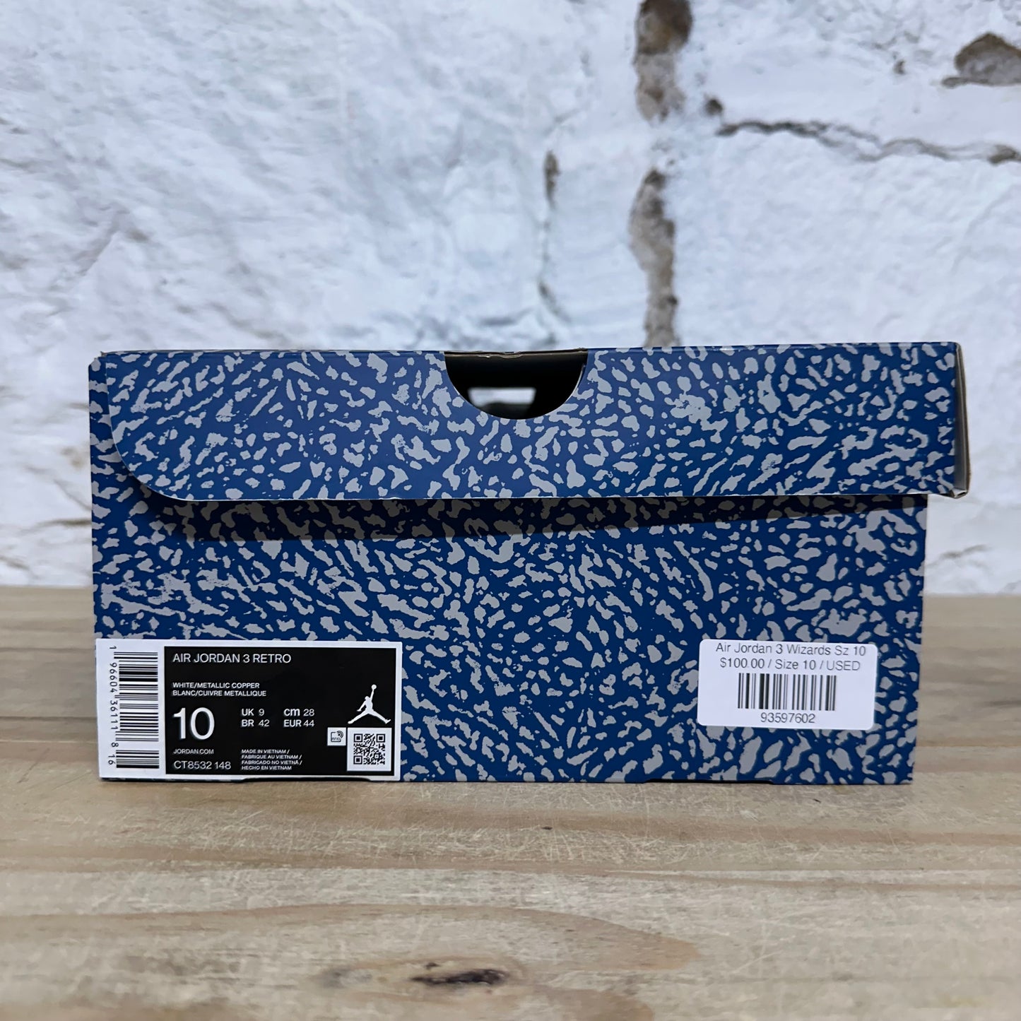 Air Jordan 3 Wizards Sz 10