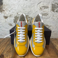 Prada Americas Cup Yellow Patent Grey Sneaker Sz 9 DS (Discolored)
