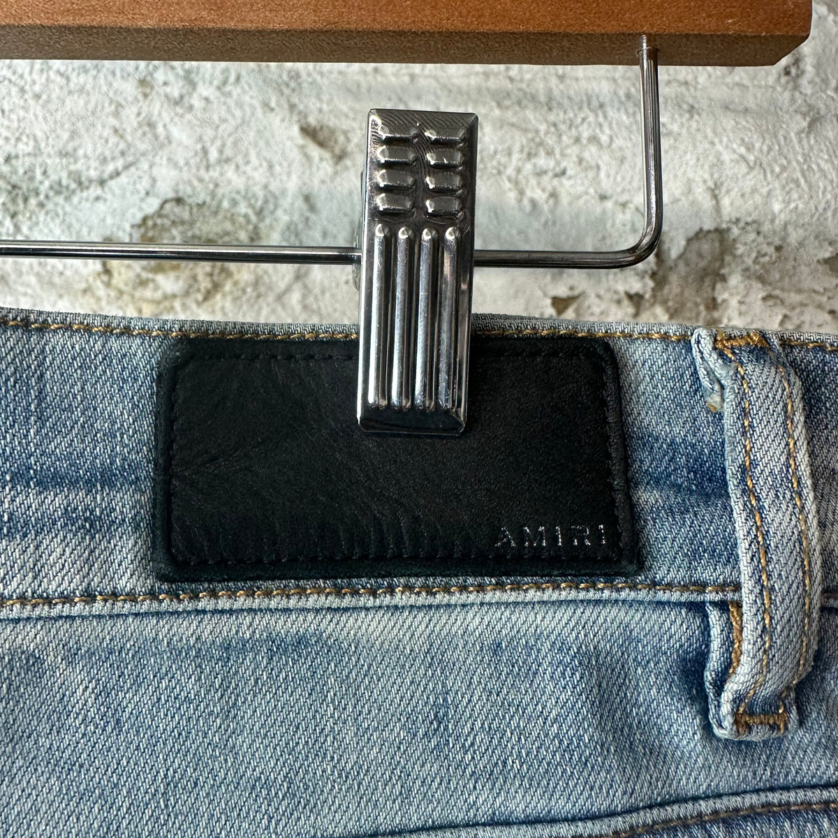 Amiri MX1 Red Navy Patch Blue Denim Jeans Sz 32