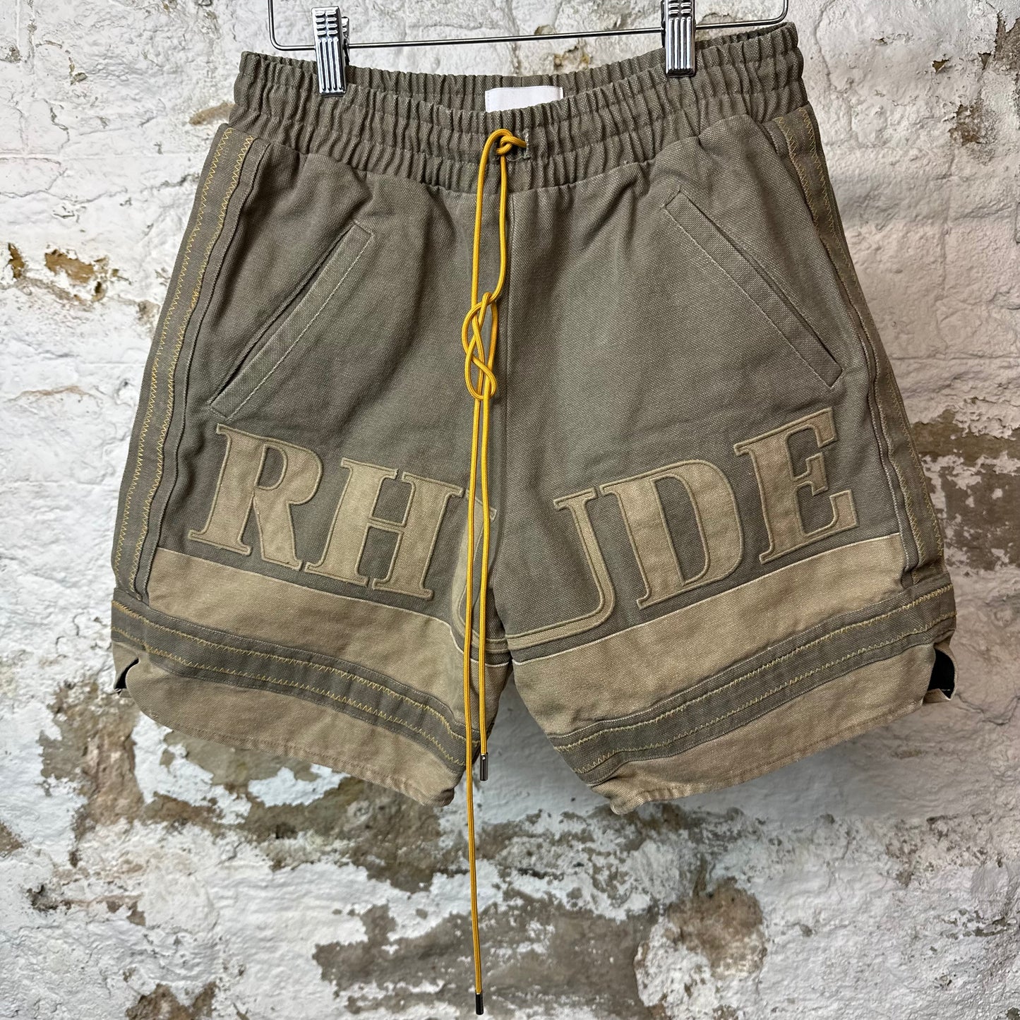 Rhude EMB Canvas Spell Shorts