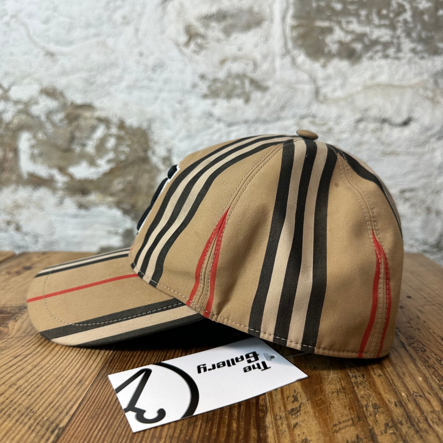 Burberry Black TB Logo Plaid Hat Sz XL