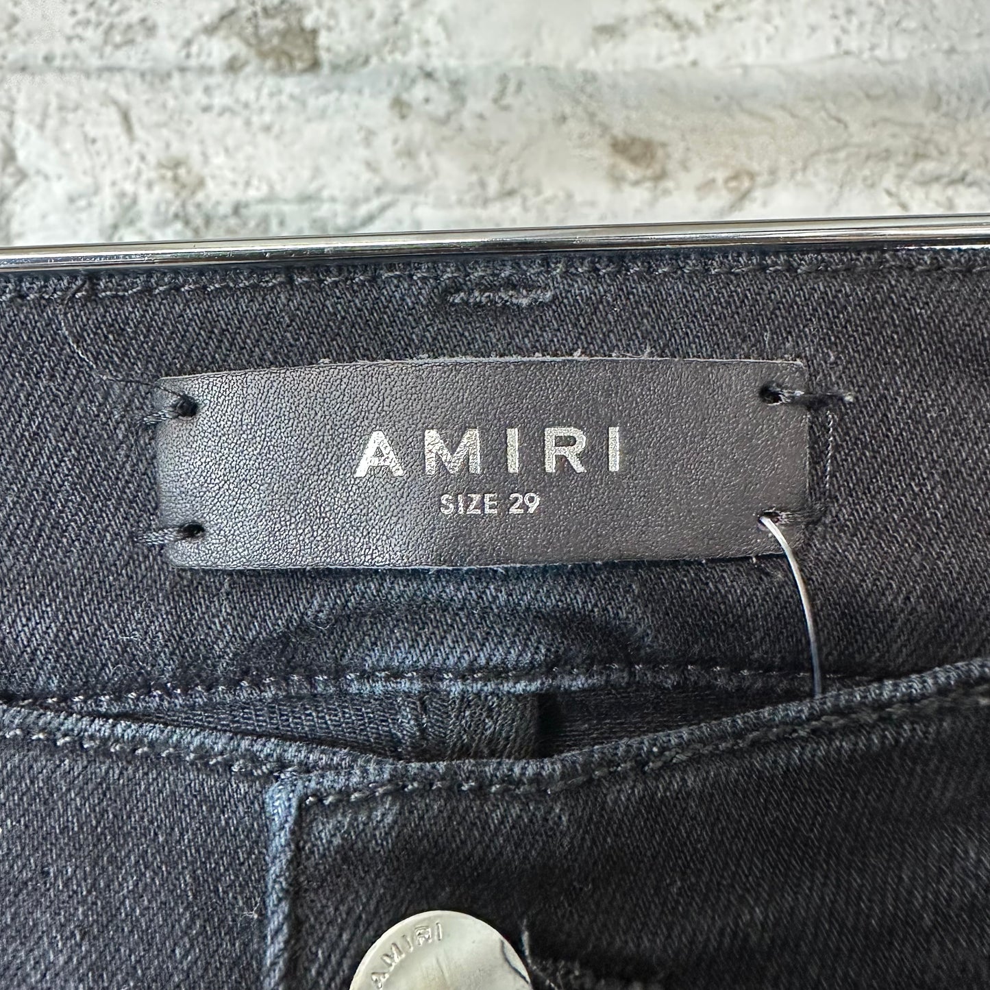 Amiri Cherub Logo Black Denim Jeans Sz 29