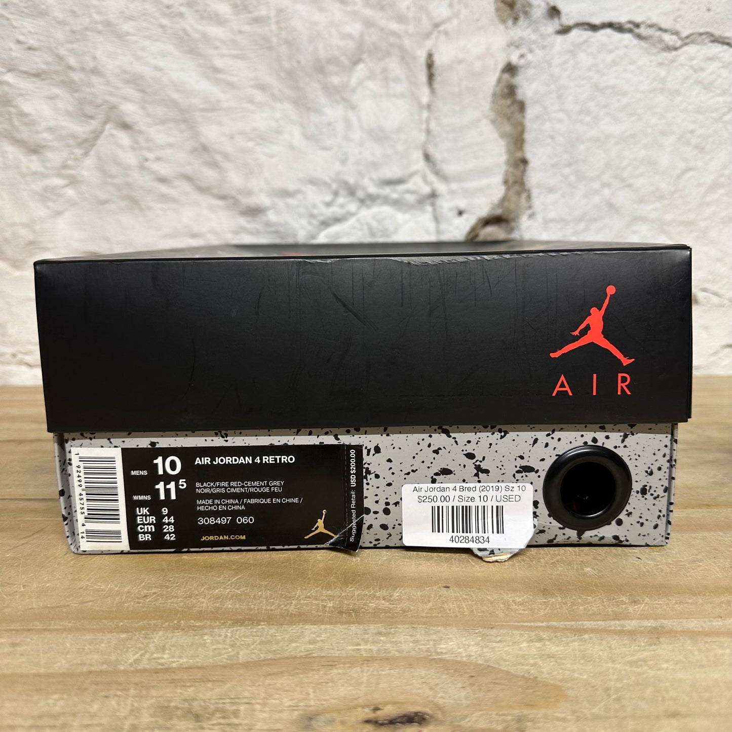 Air Jordan 4 Bred (2019) Sz 10