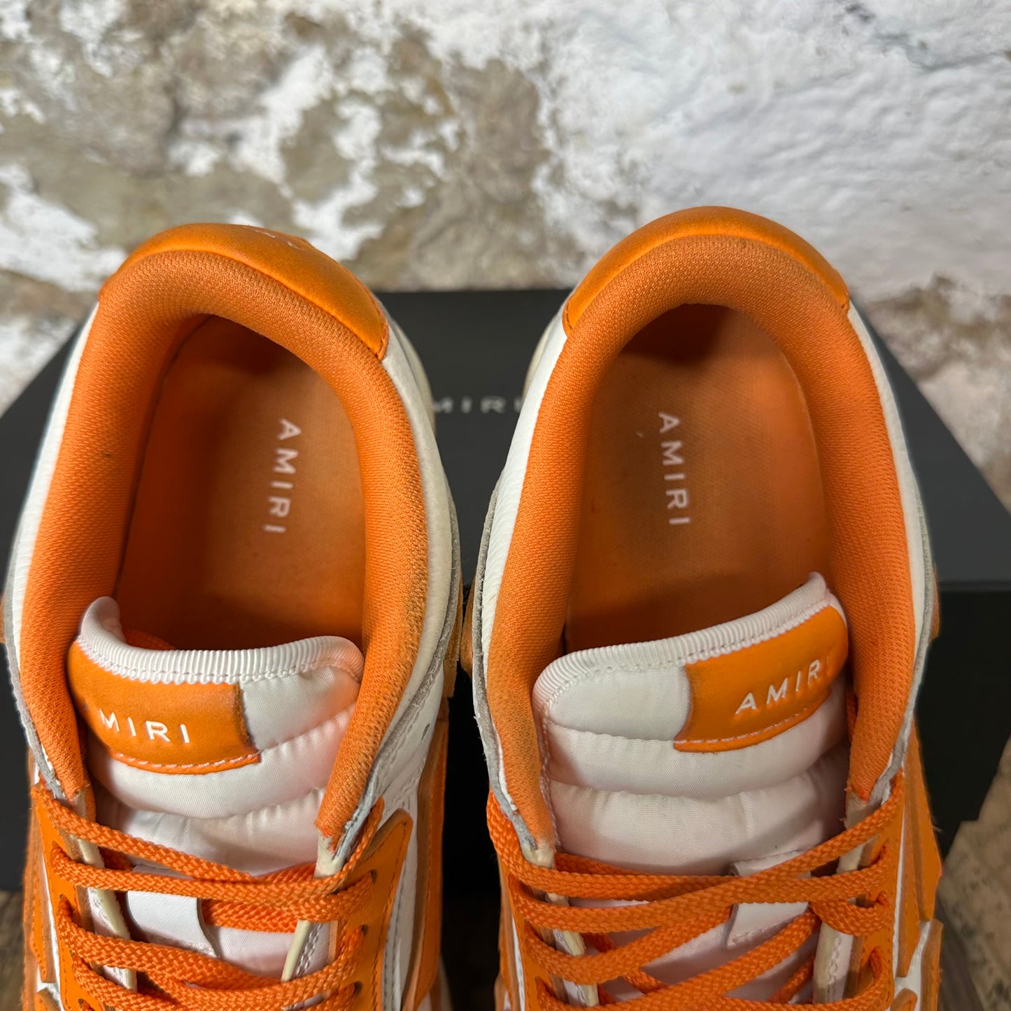 Amiri Orange Skeleton White Cream Sneaker Sz 10 (43)