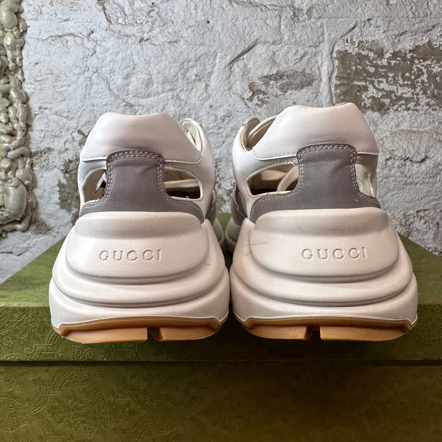 Gucci Rhyton Cut Out White Sneaker Sz 8