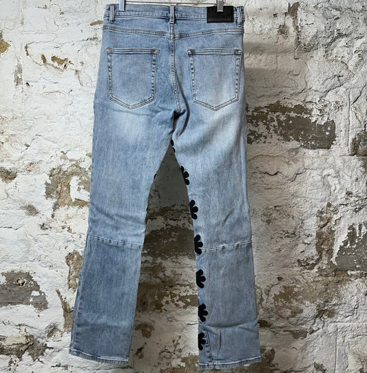 Lost Shadows Sun Logo Blue Denim Jeans Sz 30