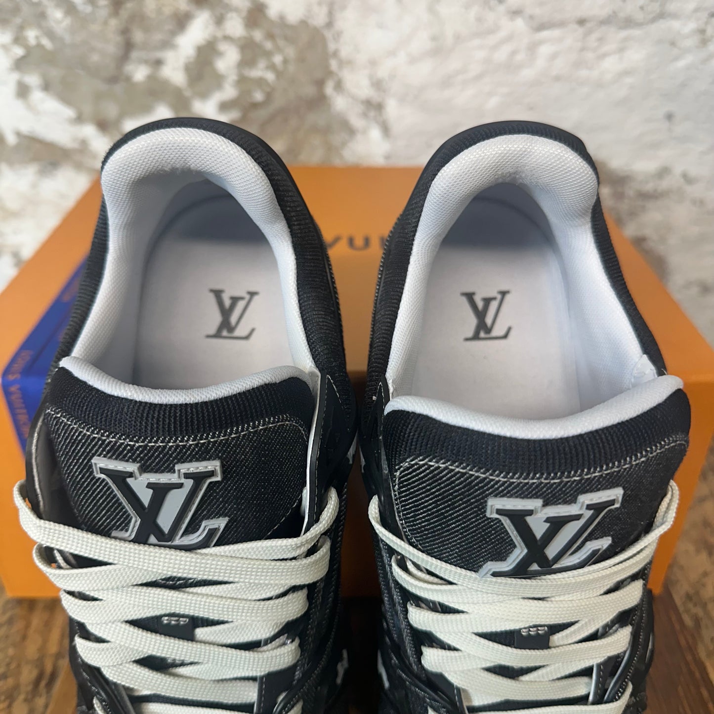 Louis Vuitton Black Denim Monogram Trainer Sneaker Sz 9 (7.5LV)