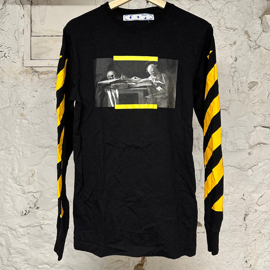 Off White Painting Black L/S T-Shirt Sz S