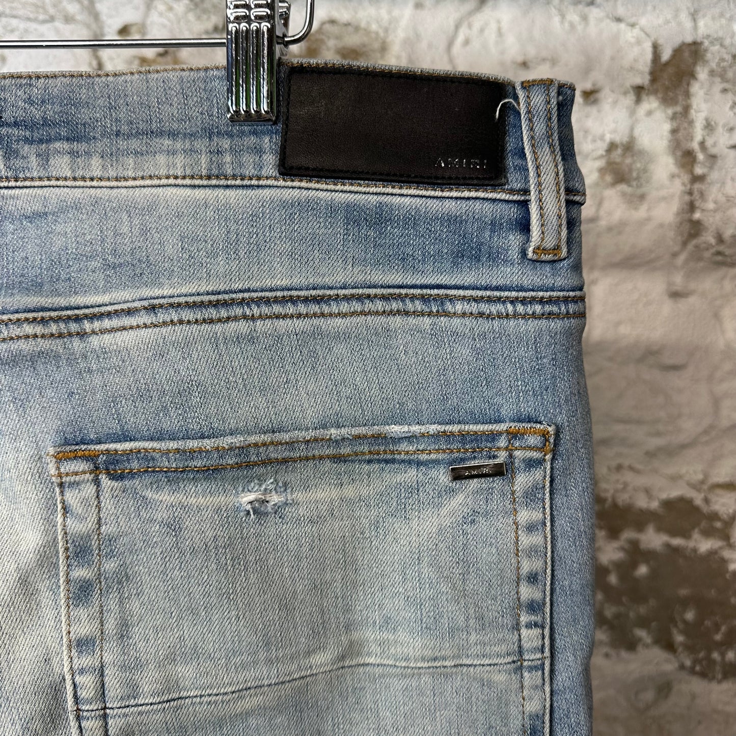 Amiri Multicolor Paisley Blue Denim Jeans Sz 36