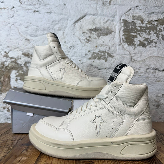 Rick Owens High TURBOWPN White Cream Sneaker Sz 8.5