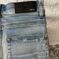 Amiri MX1 Biker Patches Blue Denim Jeans Sz 29