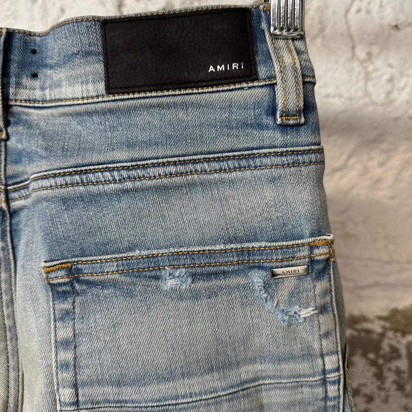 Amiri MX1 Biker Patches Blue Denim Jeans Sz 29