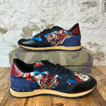 Valentino Blue Suede Tiger Print Sneaker Sz 11 (44)