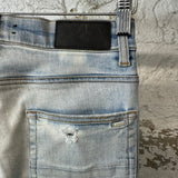 Amiri MX1 Tie Dye Patches Blue Denim Jeans Sz 29