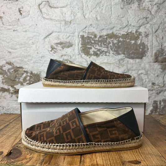 Gucci GG Square Printed Espadrilles Loafer Sz 9