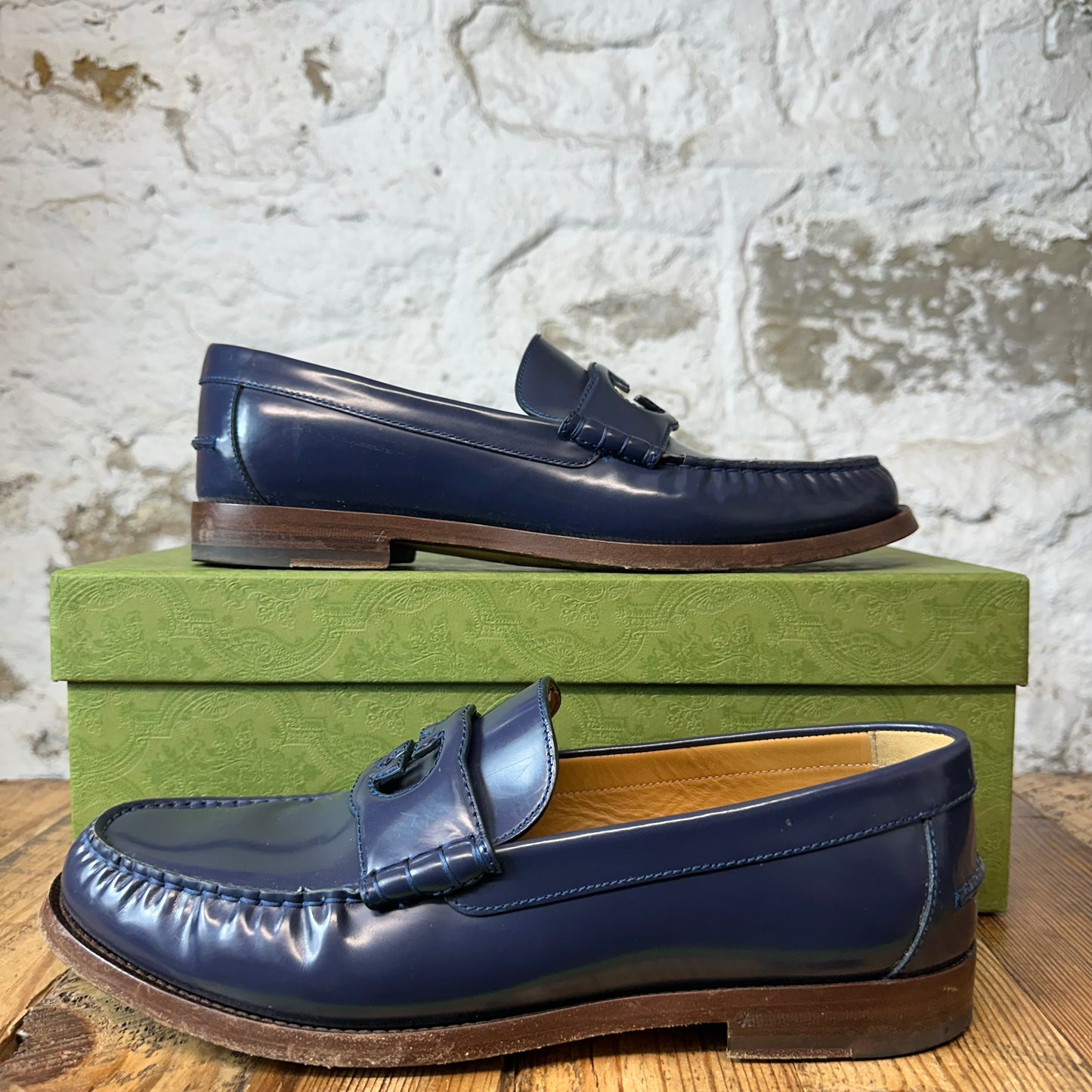 Gucci Interlocking GG Blue Loafer Sz 11.5
