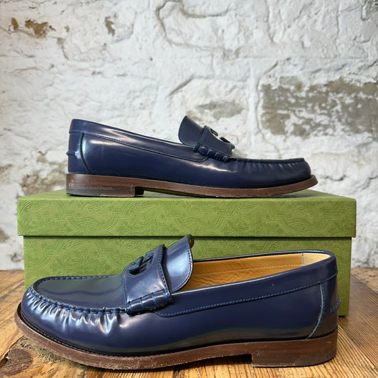 Gucci Interlocking GG Blue Loafer Sz 11.5