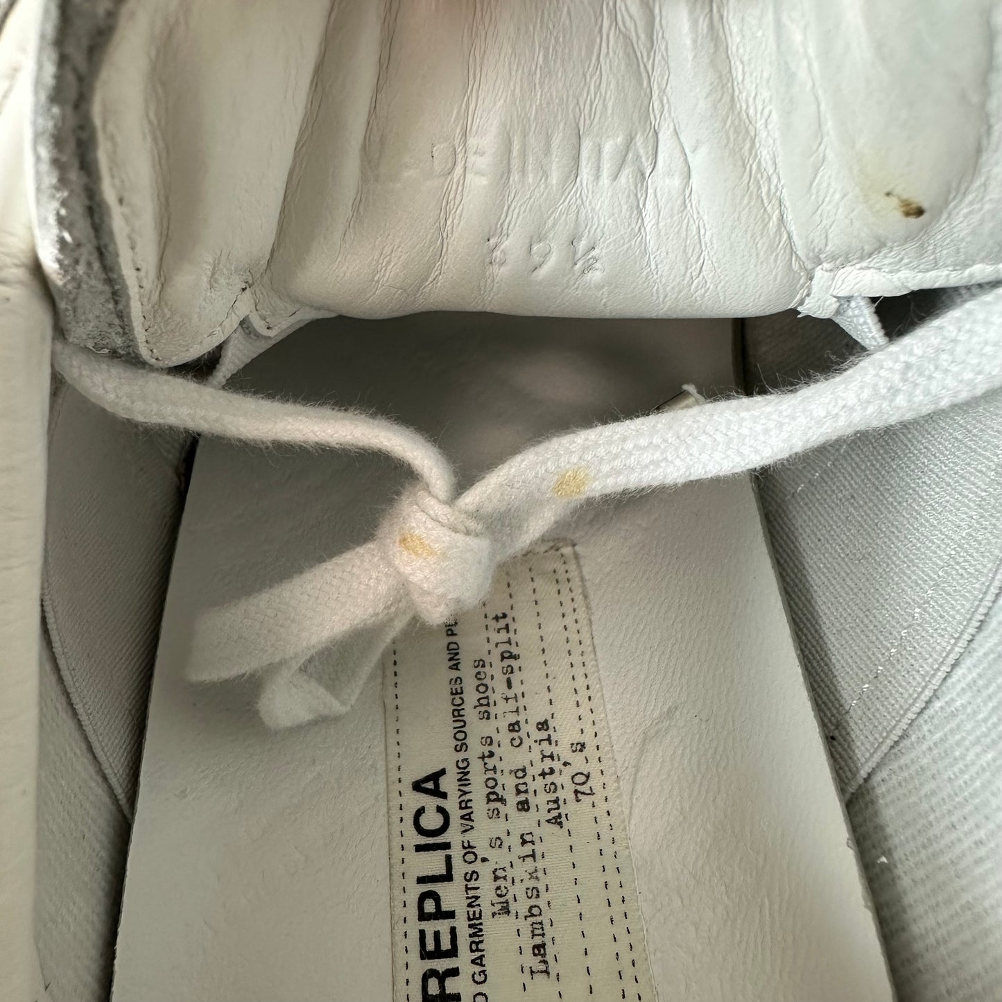 Maison Margiela Replica White Patent Sneaker Sz 6.5 (39.5)