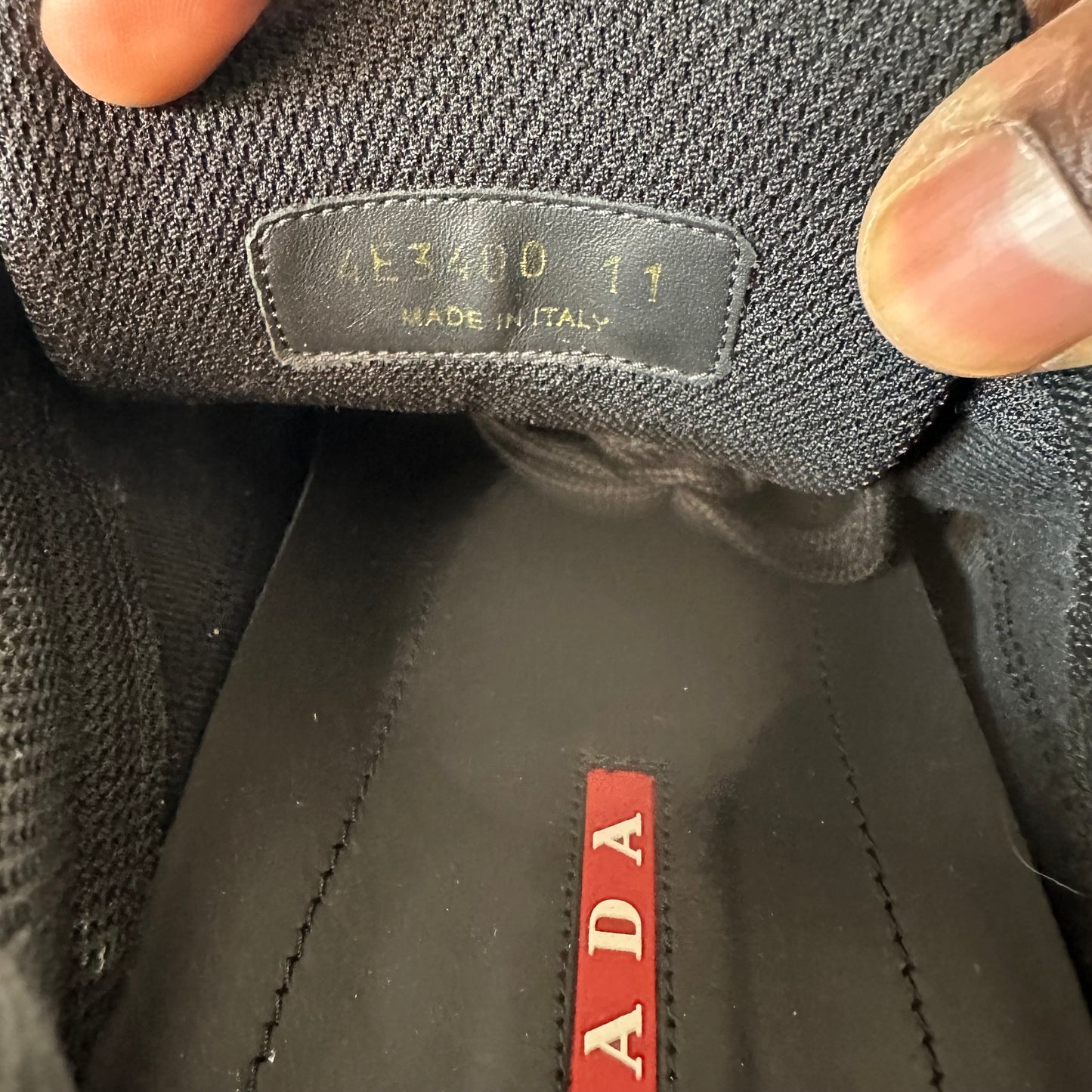 Prada Americas Cup Dark Blue Patent Black Sneaker Sz 11