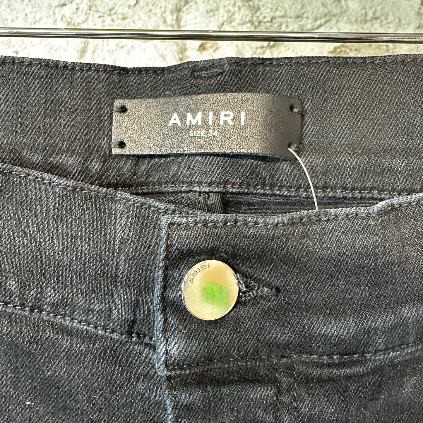 Amiri Distressed Faded Black Denim Jeans Sz 34