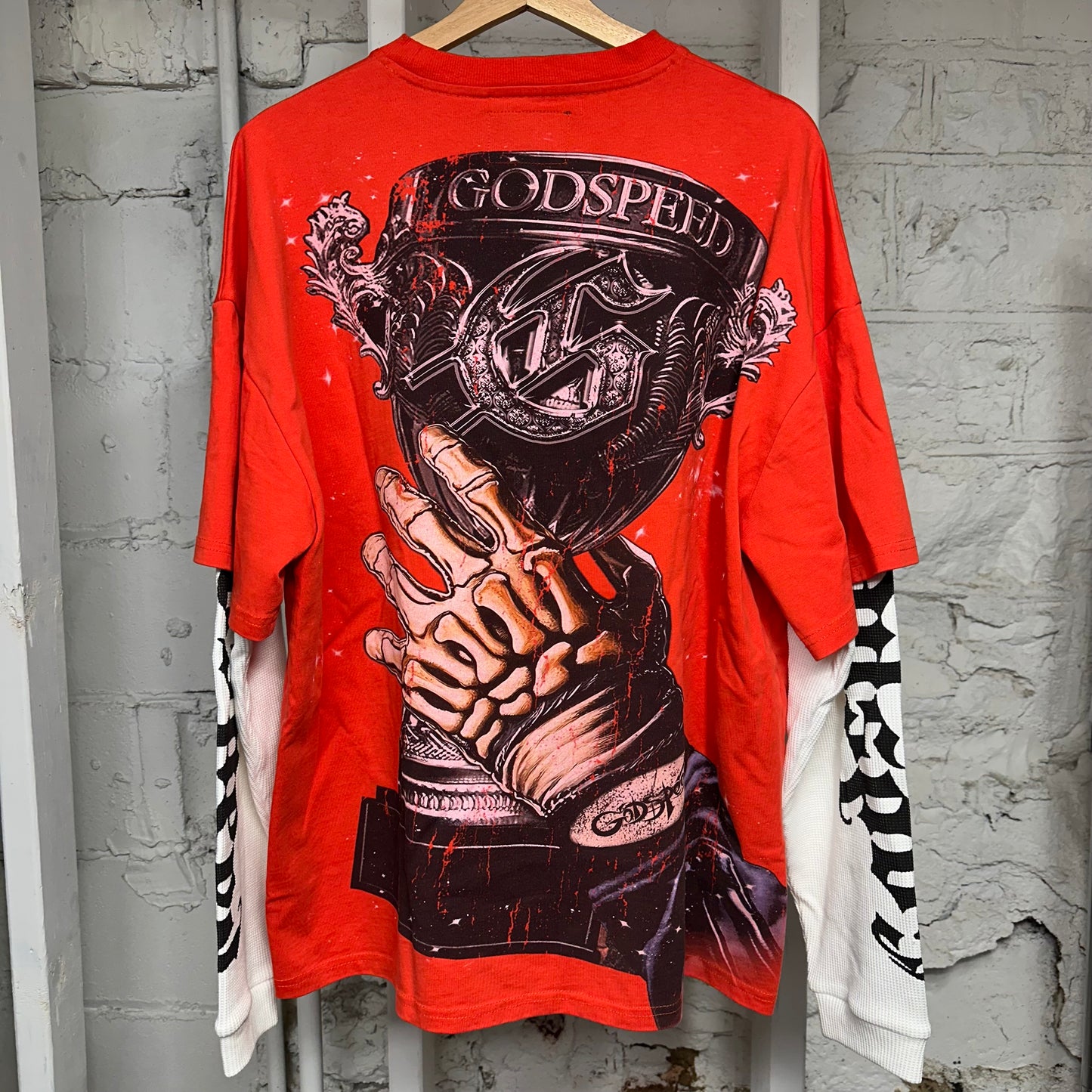 Godspeed F1 World Cup Red Thermal Long Sleeve T-Shirt Sz M