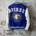 Avirex Champions Leather Jacket Blue Sz L