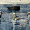 Amiri MX1 Camo Spell Blue Denim Jeans Sz 31