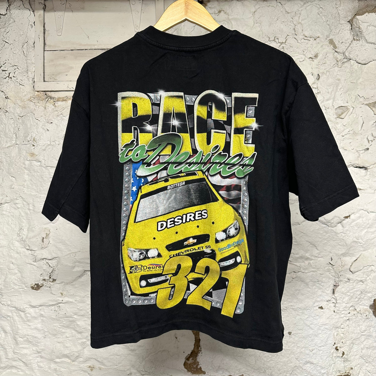 Bottega Desires Race Black T-Shirt Sz M