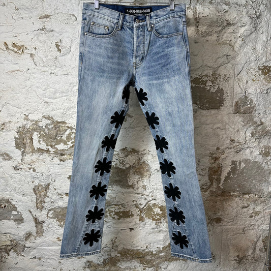 Lost Shadows Sun Logo Blue Denim Jeans Sz 30