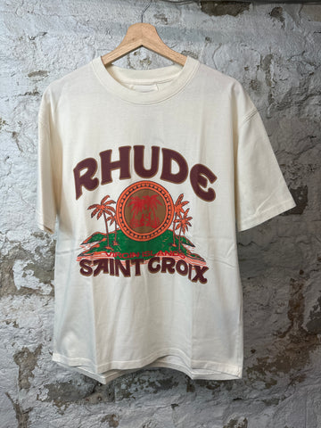 Rhude Saint Croix T-shirt Cream Sz S