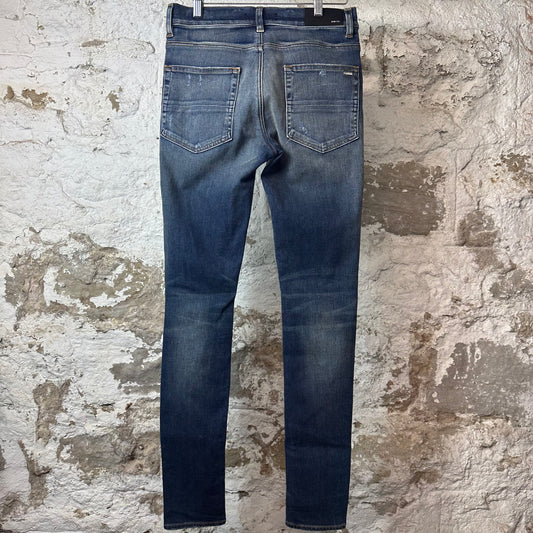 Amiri Knee Hole Dark Blue Denim Jeans Sz 30