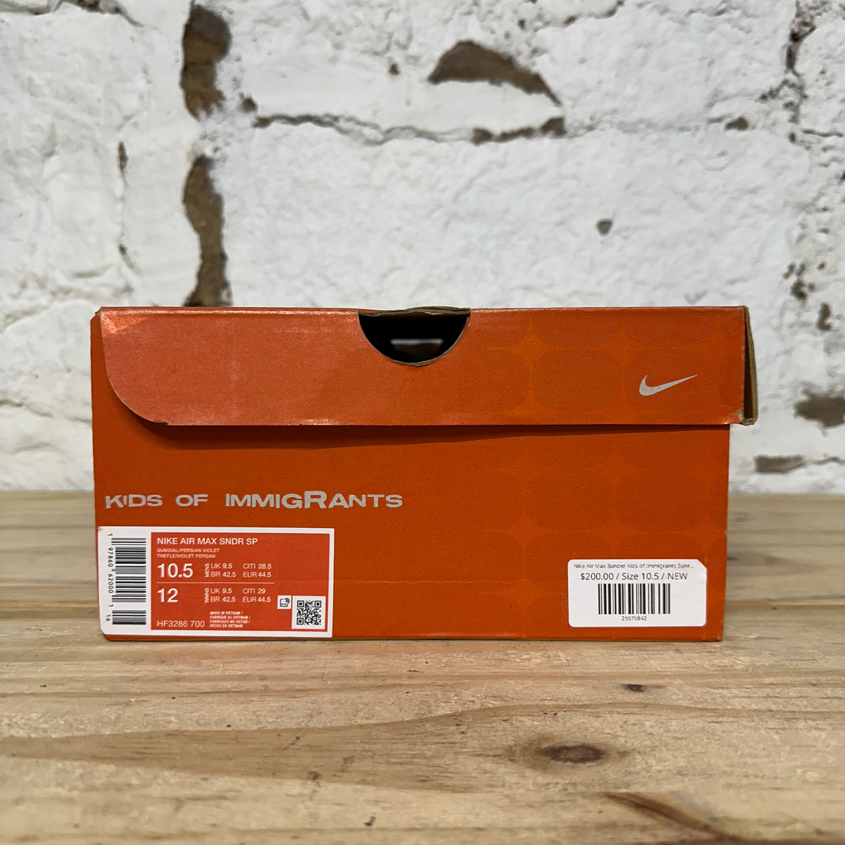 Nike Air Max Sunder Kids of Immigrants Sunrise Sz 10.5 DS