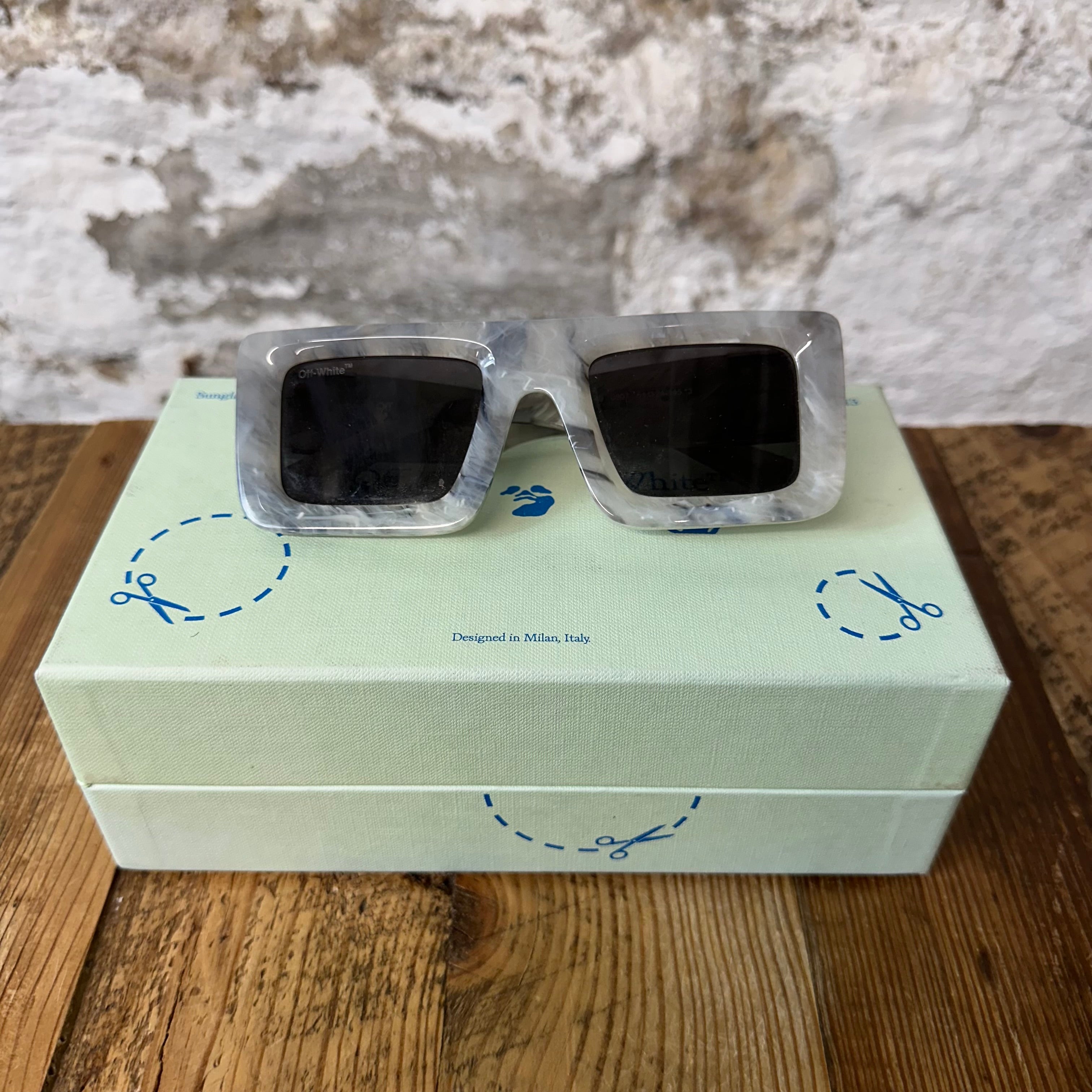 Off White Marble Tropez Sunglasses W/ Box