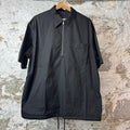 Prada Technical Black Half Zip Poplin Shirt Sz L