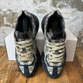 Gucci Rhtyon Beige GG Monogram Navy Sneaker Sz 5.5