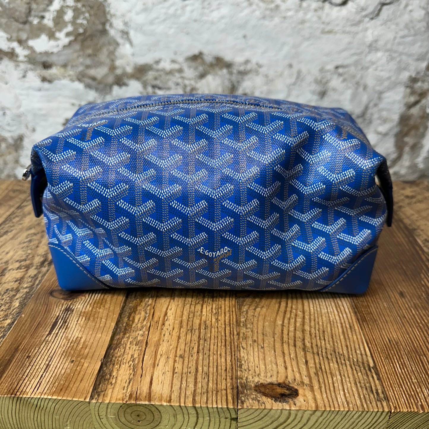 Goyard Boeing 25 Blue Monogram Toiletry Bag (Inside Stained)
